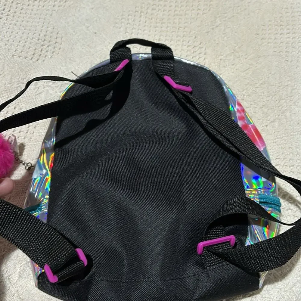 Trolls world tour backpack silver poppy break tiny diamond adjustable strap nwot